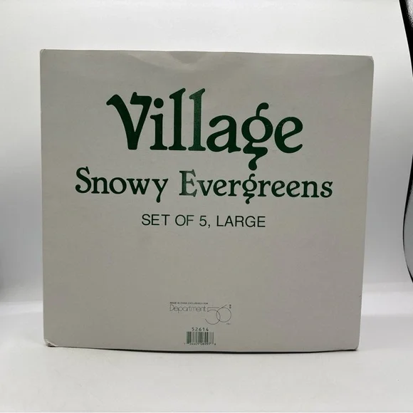 Department 56 1998 Vintage Village Snowy Evergreens Set Of 5 Large 52614 Retired - Picture 11 of 12